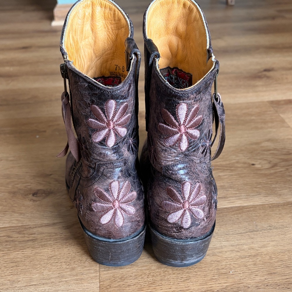 Old Gringo Floral Embroidered Leather Western Cowboy Boots Women’s 7.5 - Picture 3 of 10